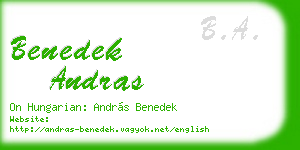 benedek andras business card