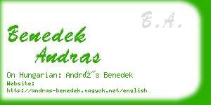 benedek andras business card